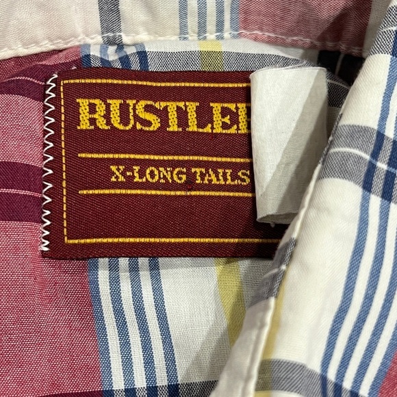 Vintage Rustler Cowboy Rancher Western Pearl Snap Short Sleeve Button Down Shirt - Picture 6 of 6